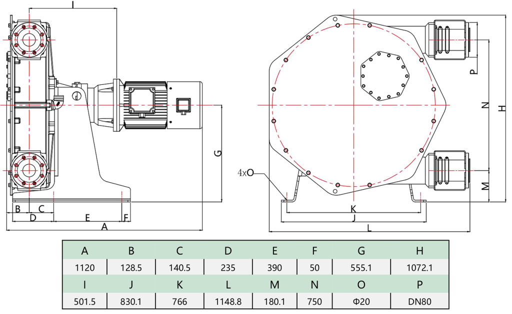 Чертеж оборудования YM-80