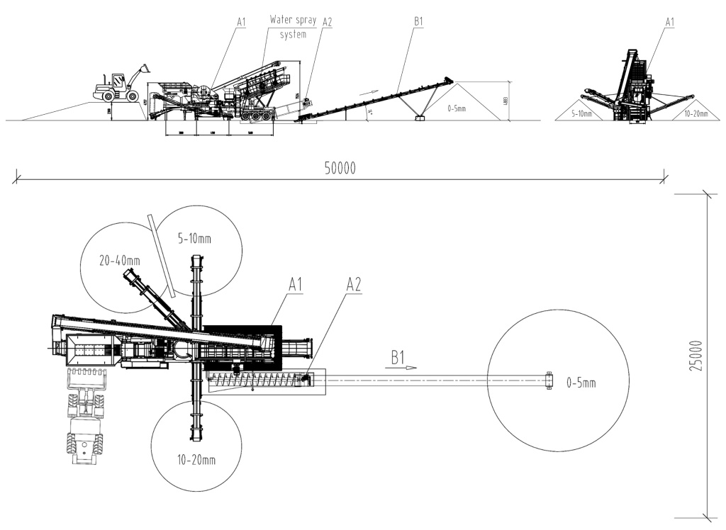 Схема оборудования Mobile 150 TPH